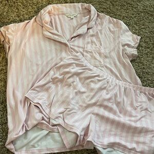 Laura Ashley Pink Striped Women's Pajama Set